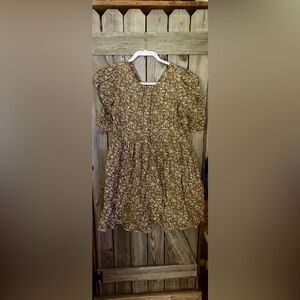 Floral Brown Mini Dress